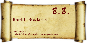 Bartl Beatrix névjegykártya